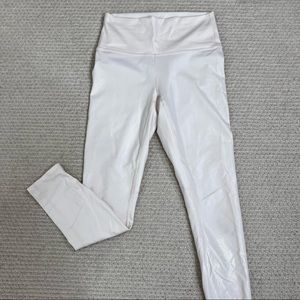 Fabletics - XXS White/Ballet Pink Shimmer Leggings